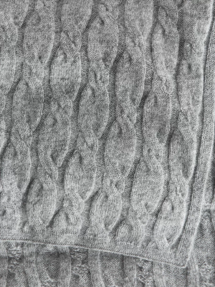 Flash Sale ARKET Cable-Knit Cashmere Scarf Grey