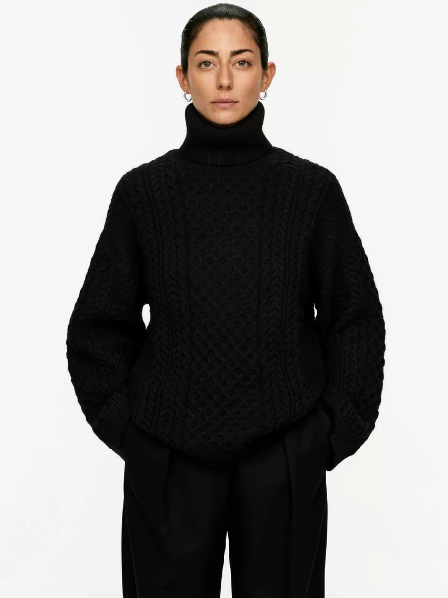 Fashion ARKET Cable-Knit Wool Jumper Black