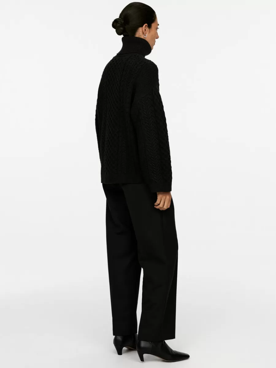 Fashion ARKET Cable-Knit Wool Jumper Black