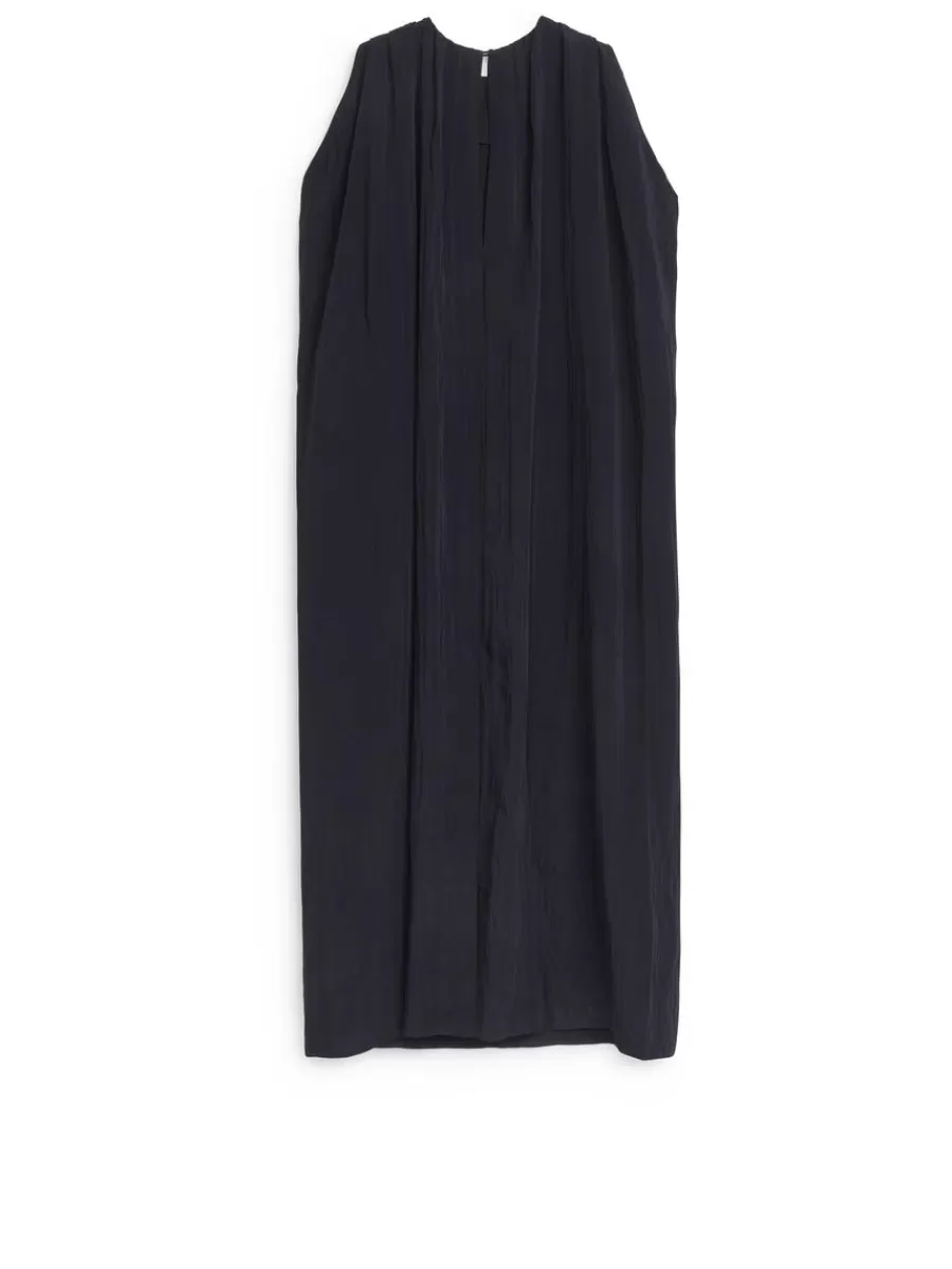 Fashion ARKET Cape-Sleeve Maxi Dress Dark Blue