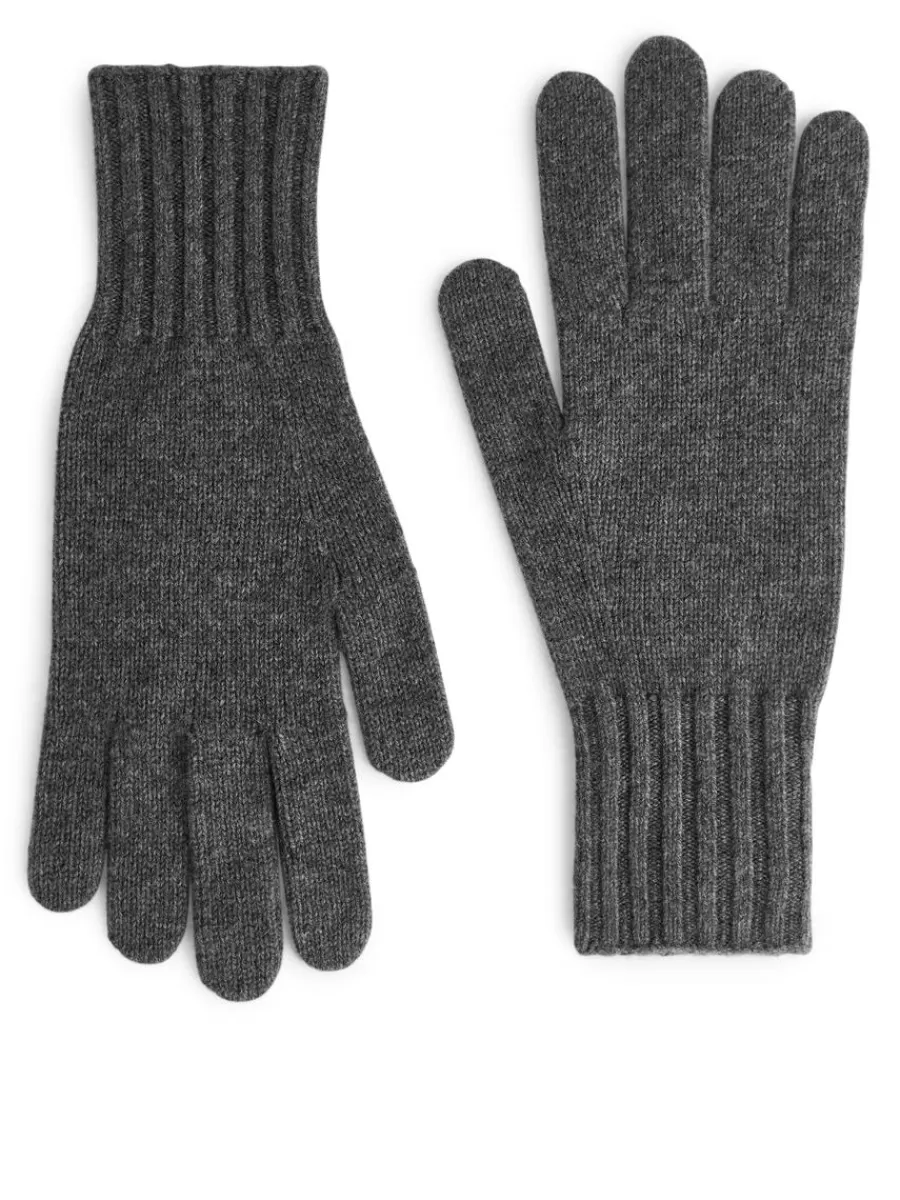 Hot ARKET Cashmere-Blend Gloves Grey