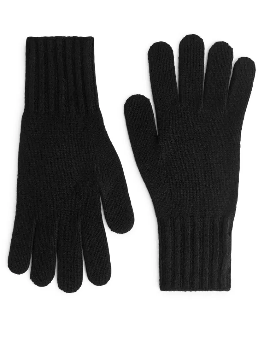 Clearance ARKET Cashmere-Blend Gloves Black