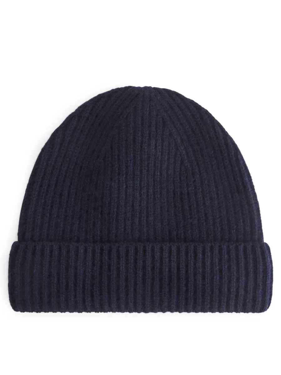 Best ARKET Cashmere-Wool Beanie Dark Blue