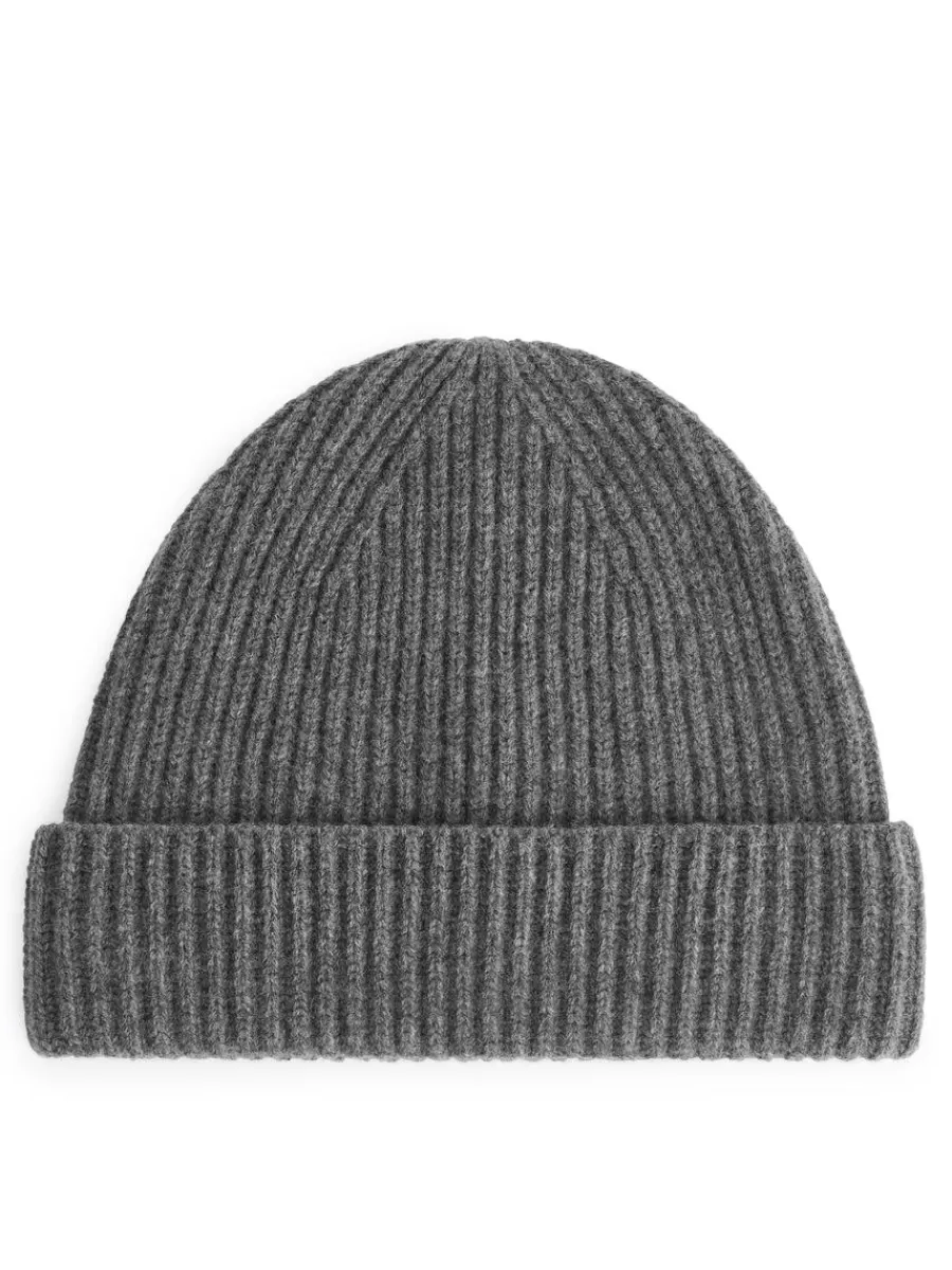 Fashion ARKET Cashmere-Wool Beanie Grey Melange