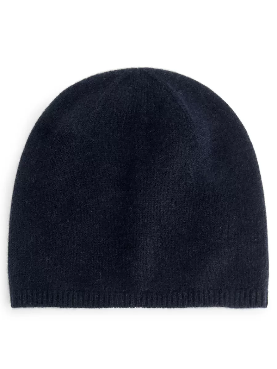 Cheap ARKET Cashmere-Wool Beanie Dark Blue