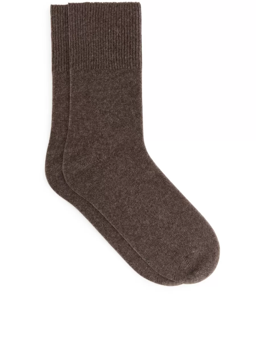 Best Sale ARKET Cashmere-Wool Blend Socks Mole