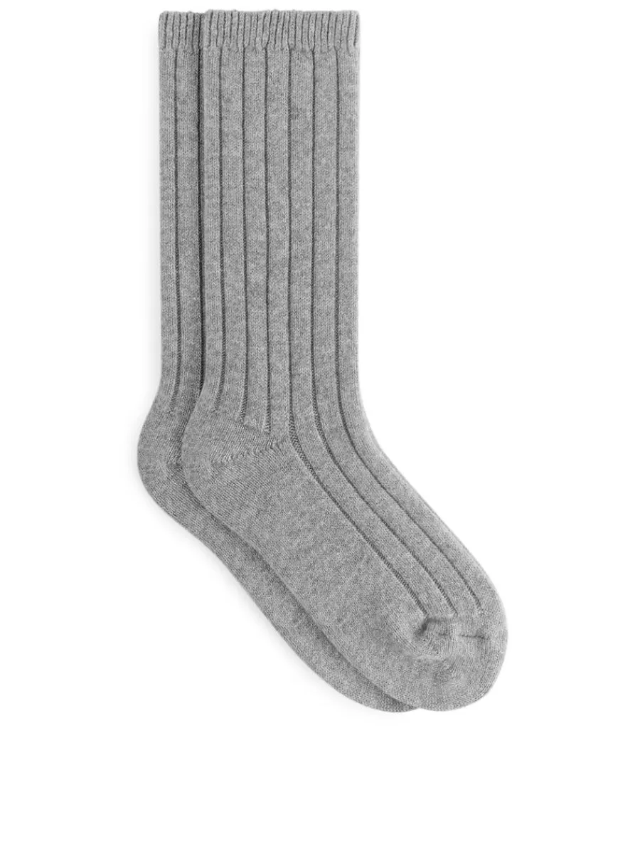 Fashion ARKET Cashmere-Wool Blend Socks Grey