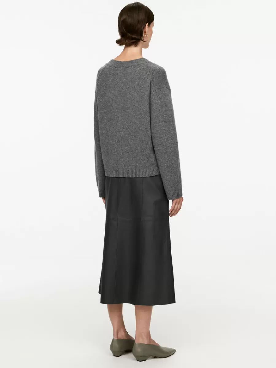 Best Sale ARKET Cashmere-Wool Cardigan Grey Melange