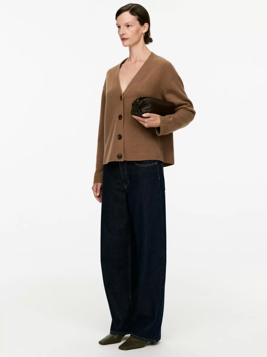 Sale ARKET Cashmere-Wool Cardigan Dark Camel