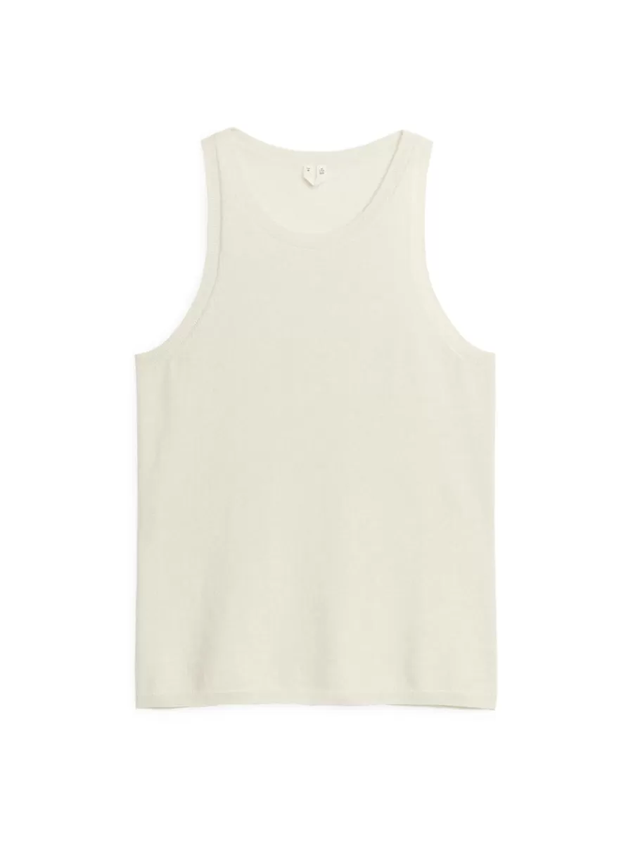 Sale ARKET Cashmere-Wool Racer Tank Off White
