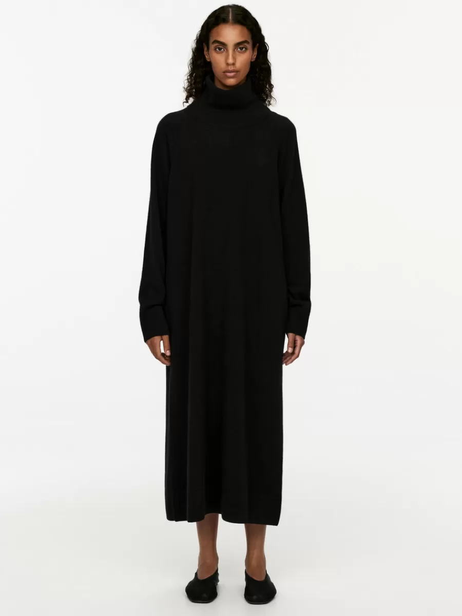 Clearance ARKET Cashmere-Wool Roll-Neck Dress Black