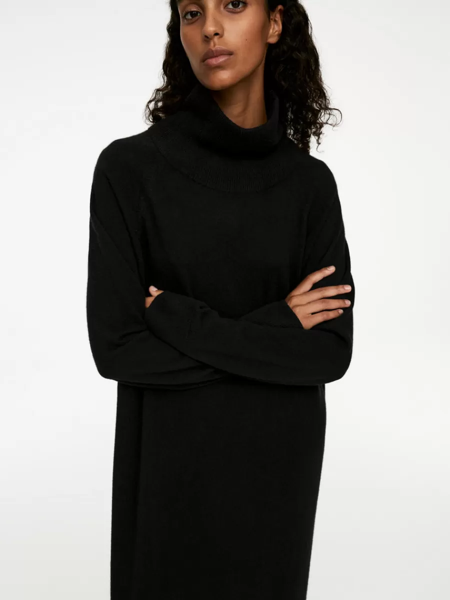 Clearance ARKET Cashmere-Wool Roll-Neck Dress Black