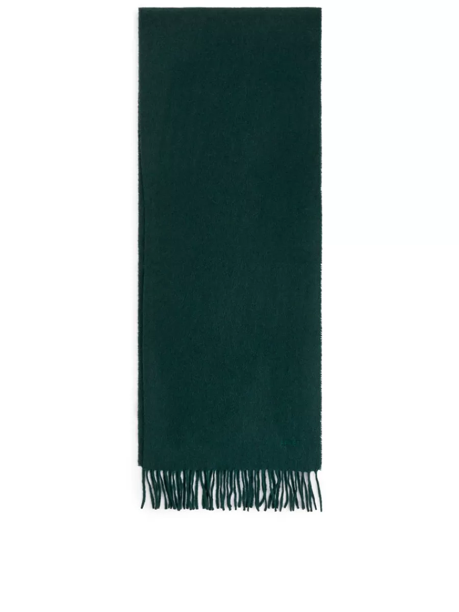 New ARKET Cashmere-Wool Scarf Dark Green