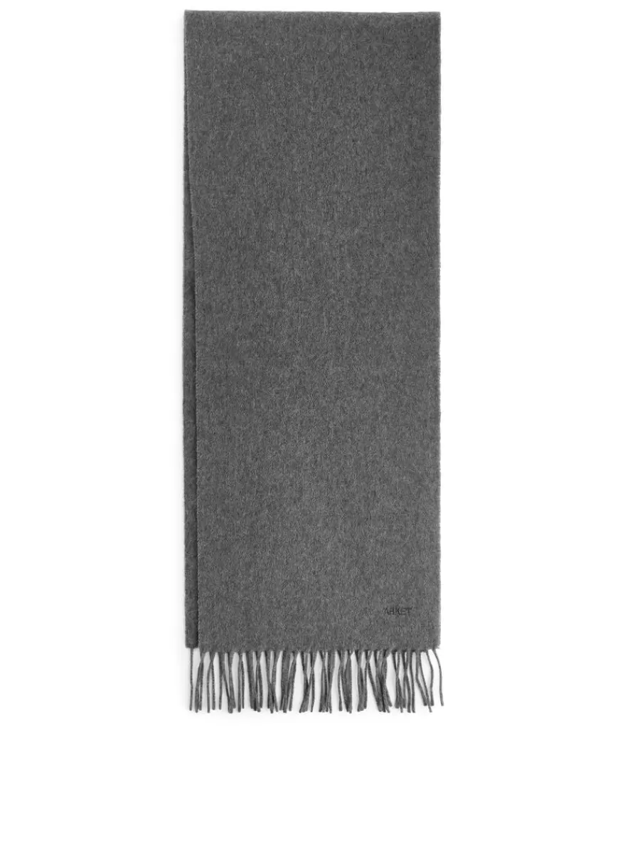 Fashion ARKET Cashmere-Wool Scarf Grey Melange