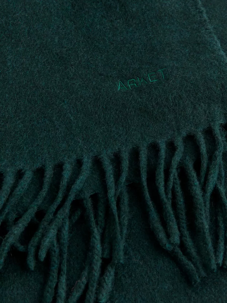 New ARKET Cashmere-Wool Scarf Dark Green