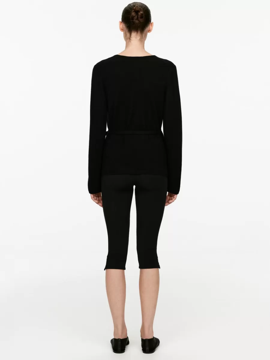 Best Sale ARKET Cashmere-Wool Wrap Cardigan Black
