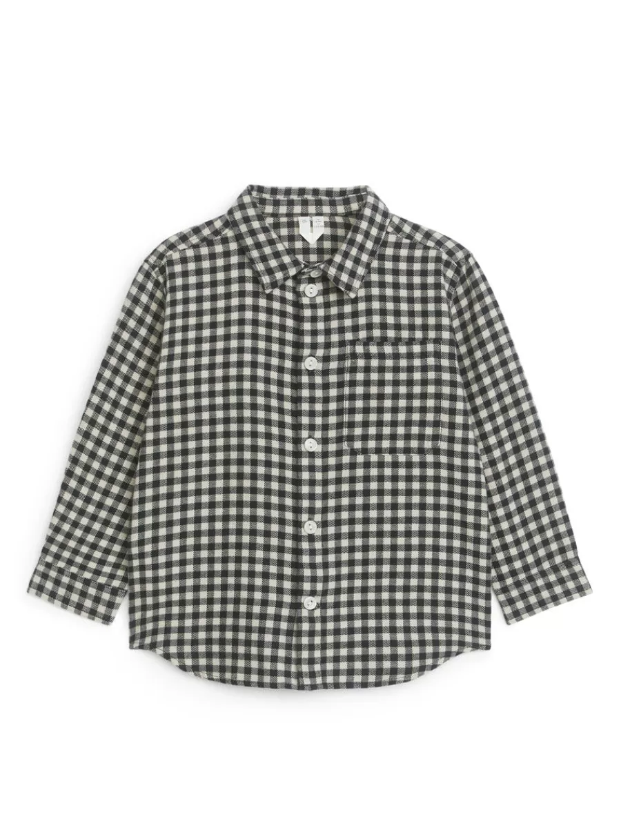 New ARKET Checked Flannel Shirt Black/White