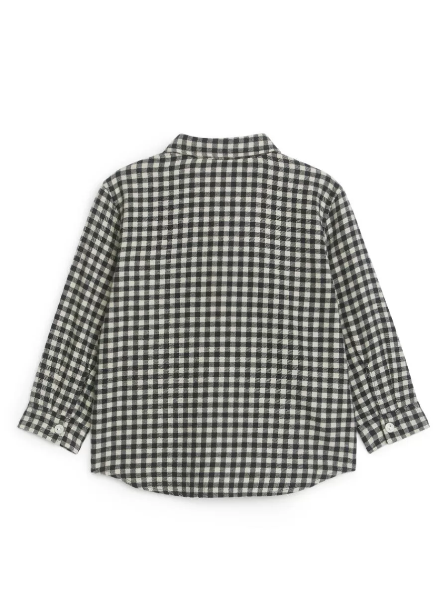 New ARKET Checked Flannel Shirt Black/White