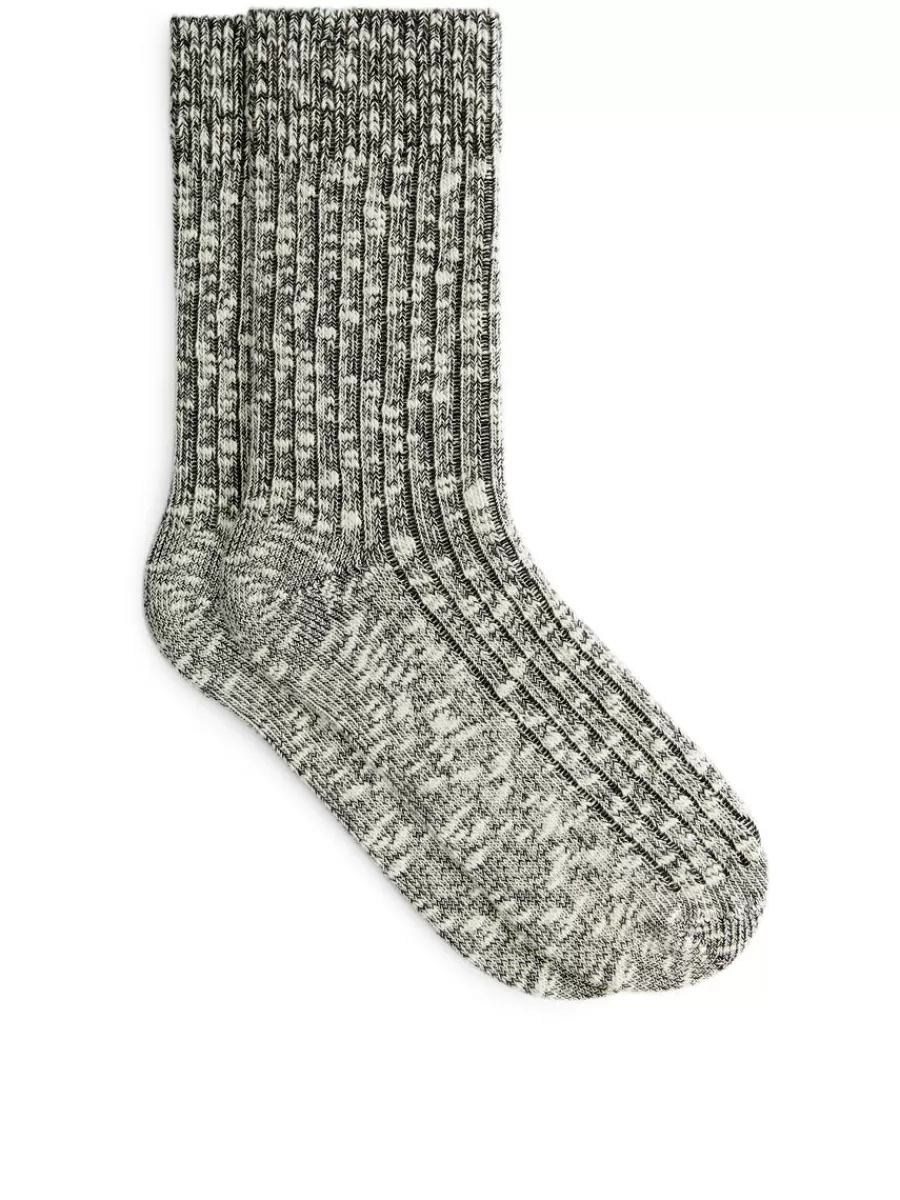Discount ARKET Chunky Knit Socks Black/White