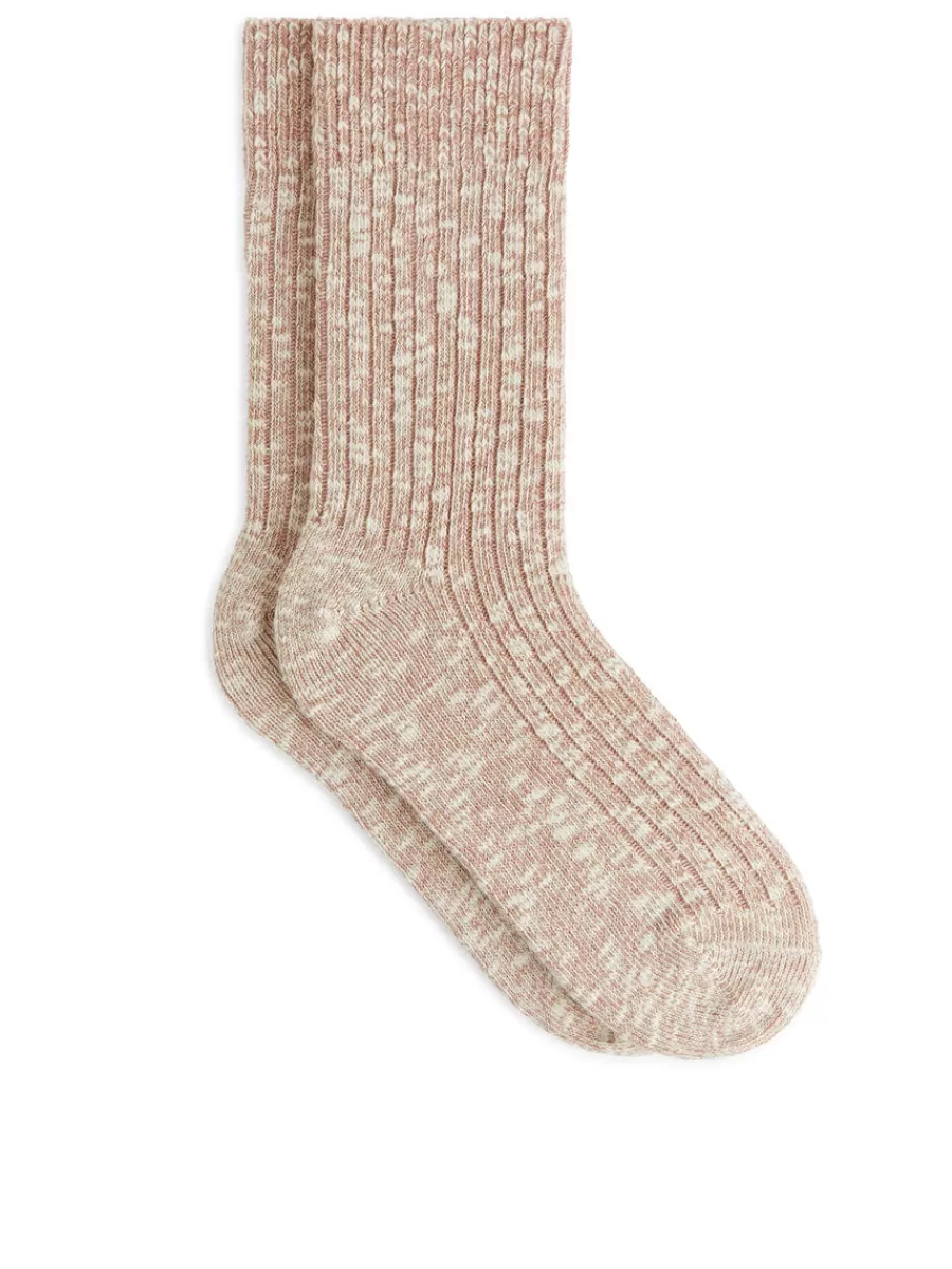 Flash Sale ARKET Chunky Knit Socks Dusty Pink Melange