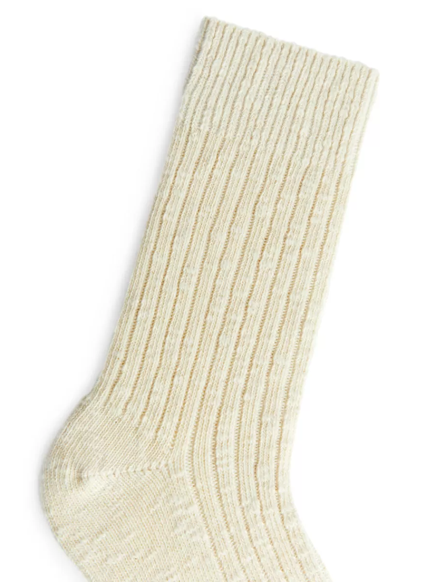 Cheap ARKET Chunky Knit Socks Off-White