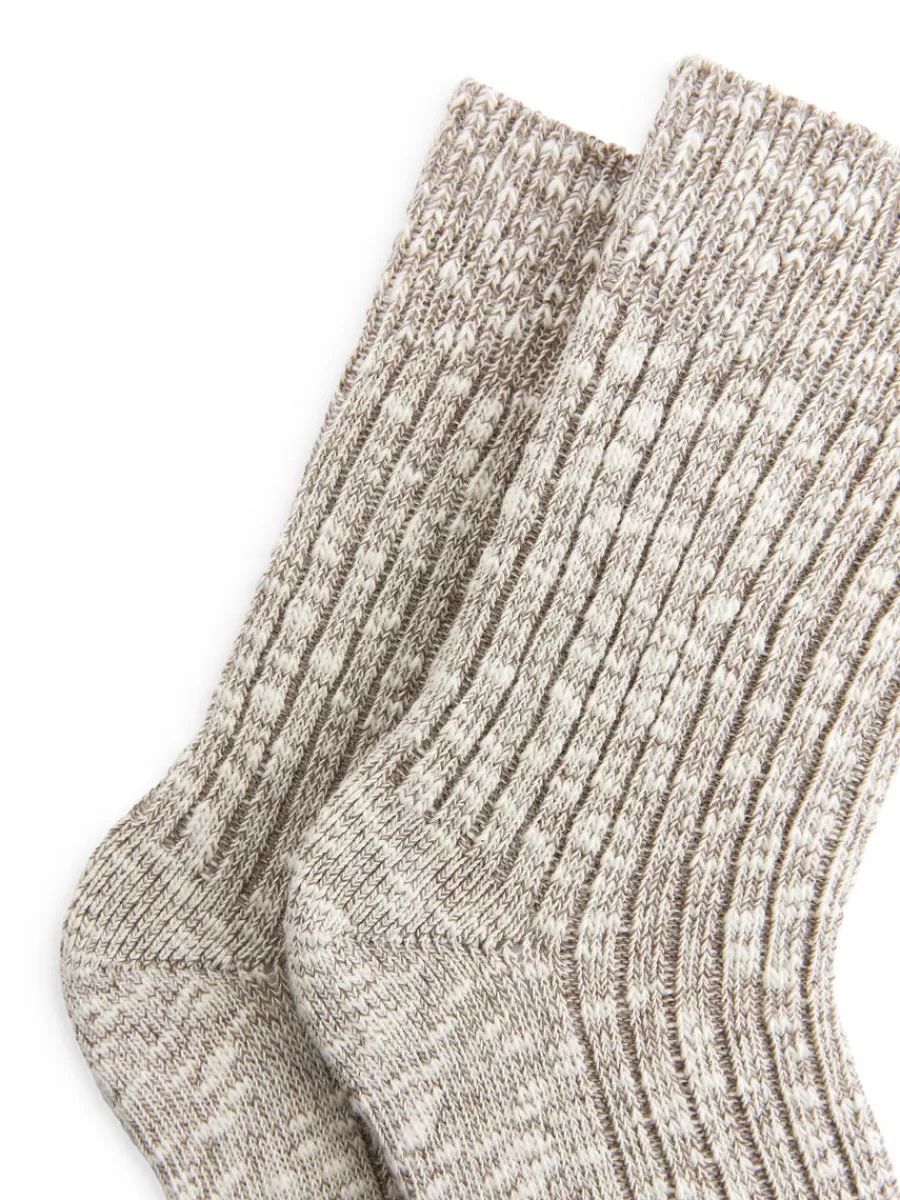 Online ARKET Chunky Knit Socks Mole Melange