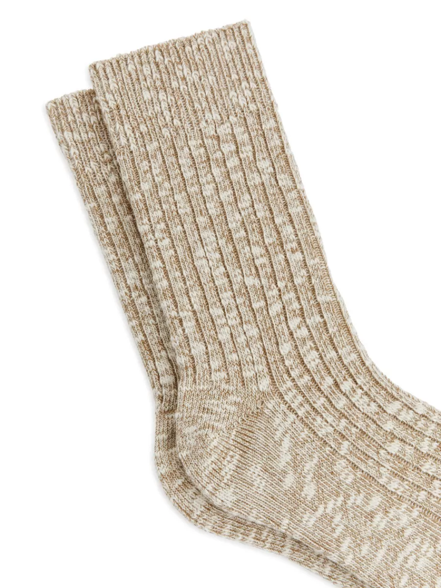 Online ARKET Chunky Knit Socks Beige Melange