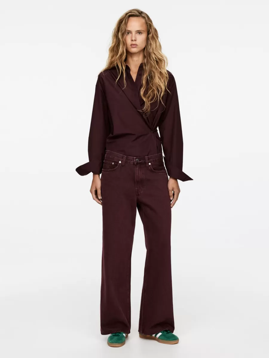 Best ARKET CLOUD Low Loose Jeans Burgundy