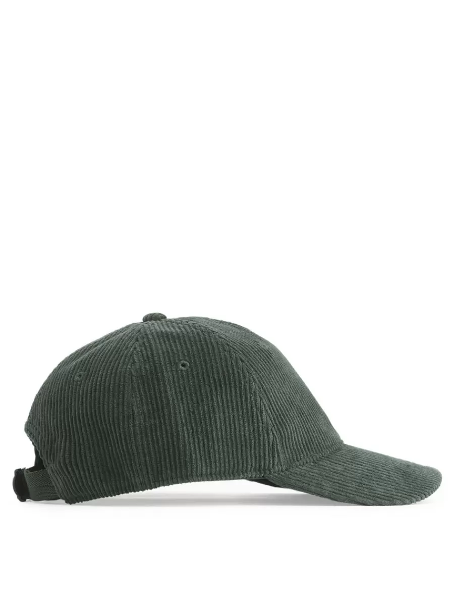 Shop ARKET Corduroy Cap Dark Green