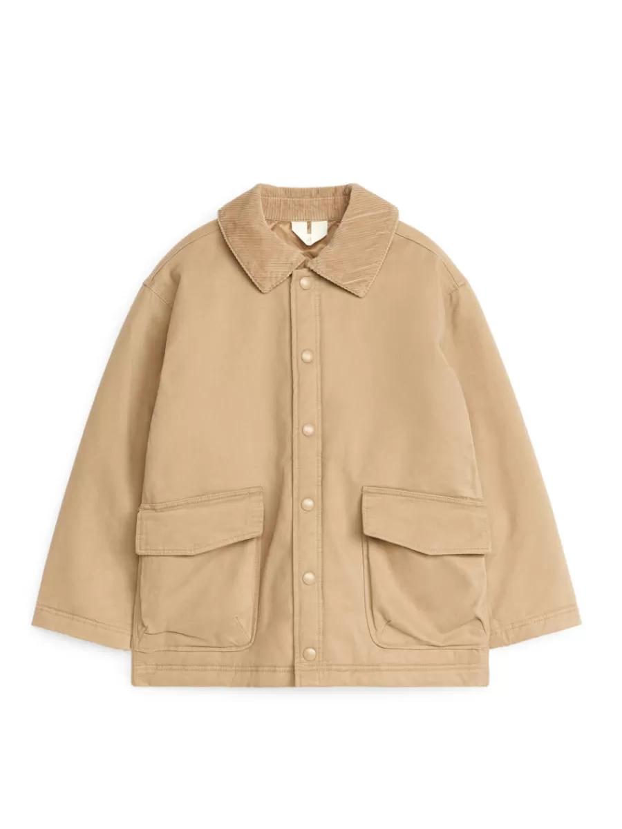 New ARKET Corduroy Collar Jacket Beige