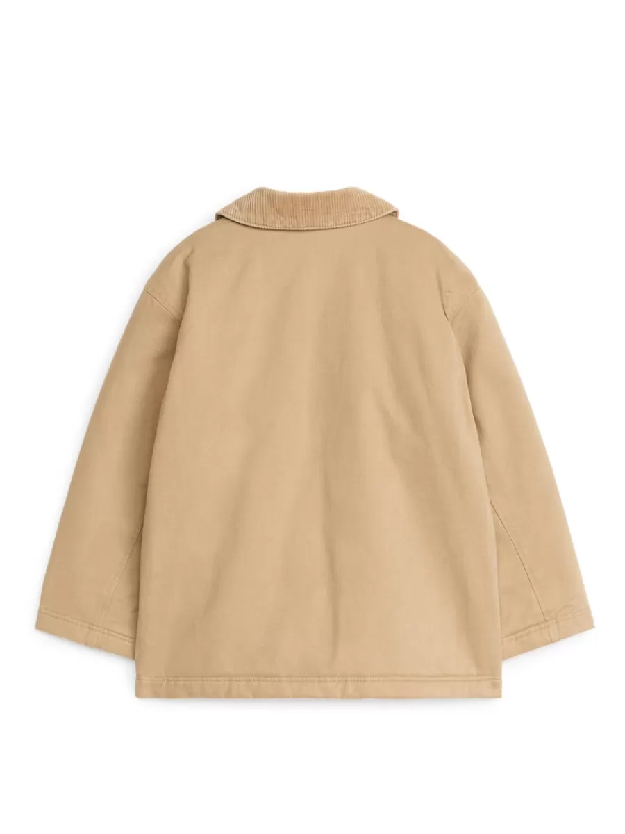 New ARKET Corduroy Collar Jacket Beige