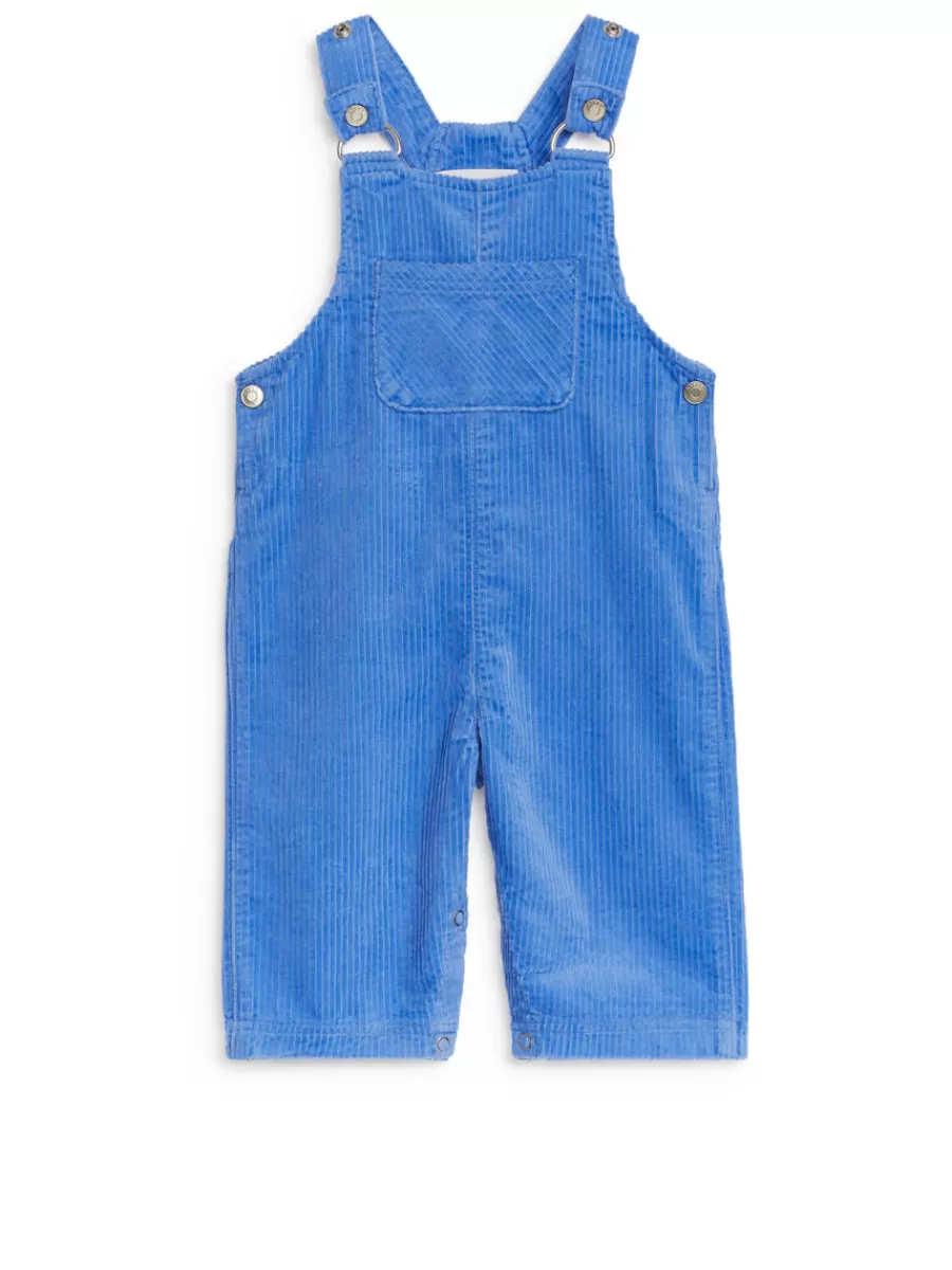 Cheap ARKET Corduroy Dungarees Bright Blue