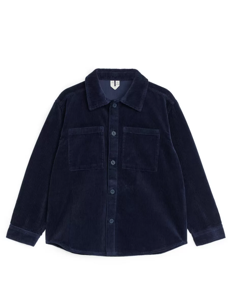 Discount ARKET Corduroy Overshirt Dark Blue