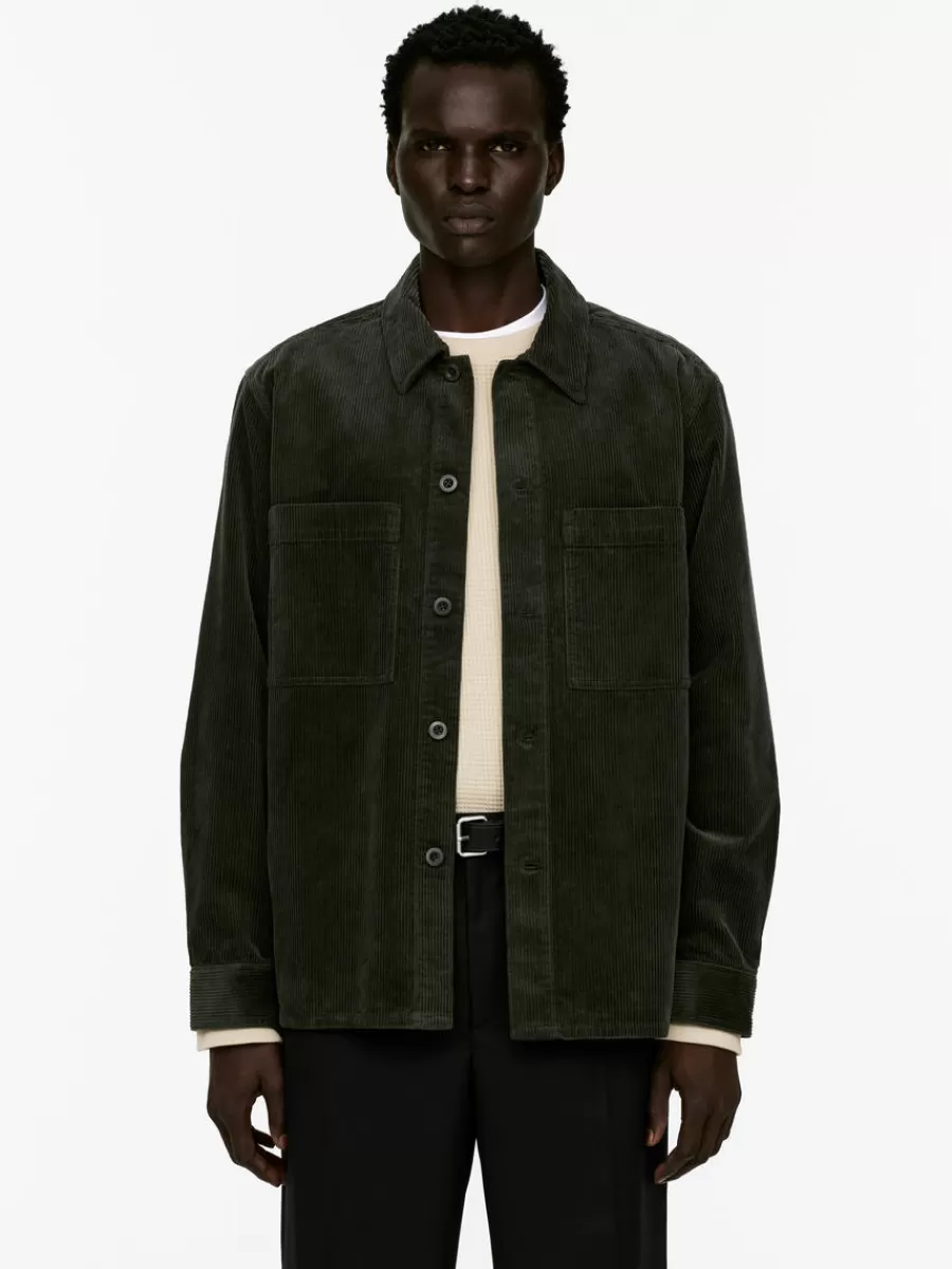Shop ARKET Corduroy Overshirt Dark Green