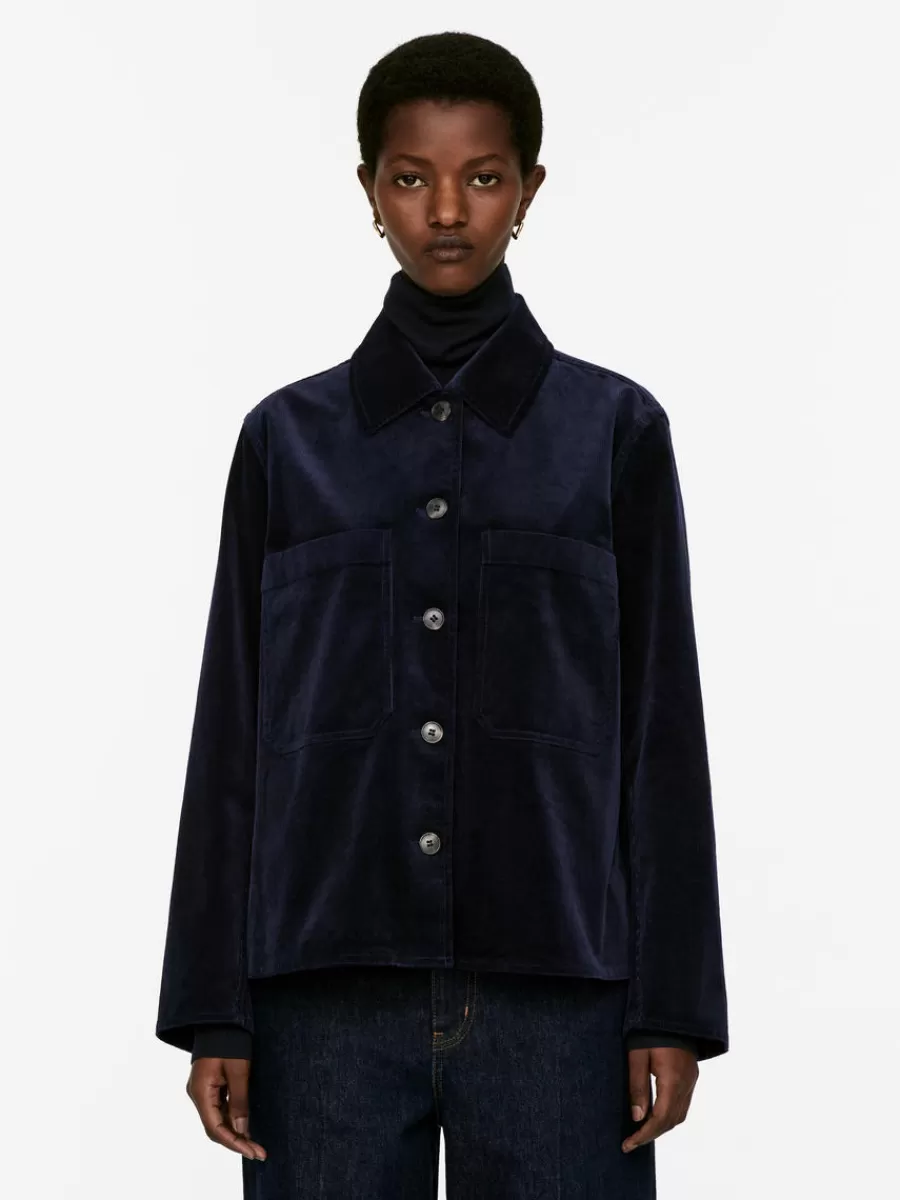 Cheap ARKET Corduroy Overshirt Dark Blue
