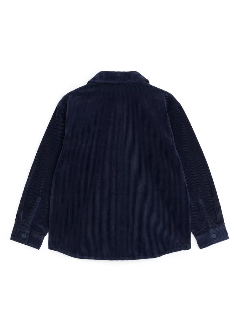 Discount ARKET Corduroy Overshirt Dark Blue