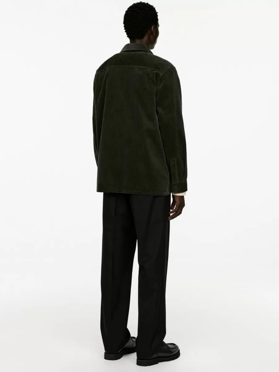 Shop ARKET Corduroy Overshirt Dark Green