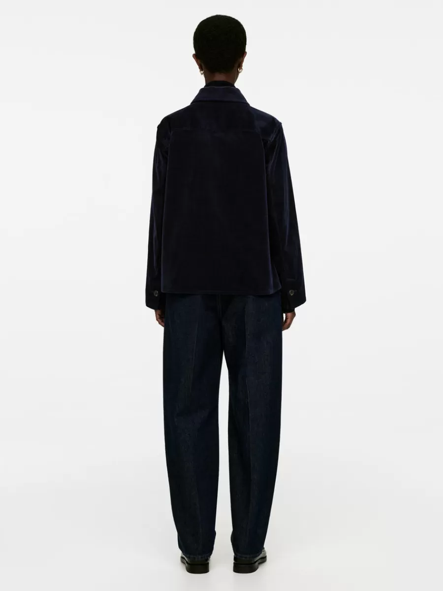 Cheap ARKET Corduroy Overshirt Dark Blue