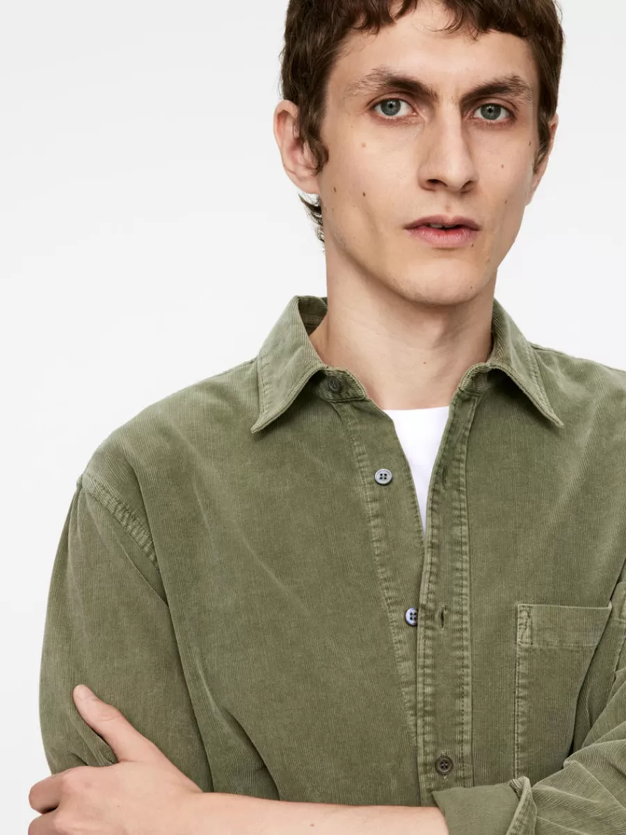 Clearance ARKET Corduroy Shirt Khaki Green