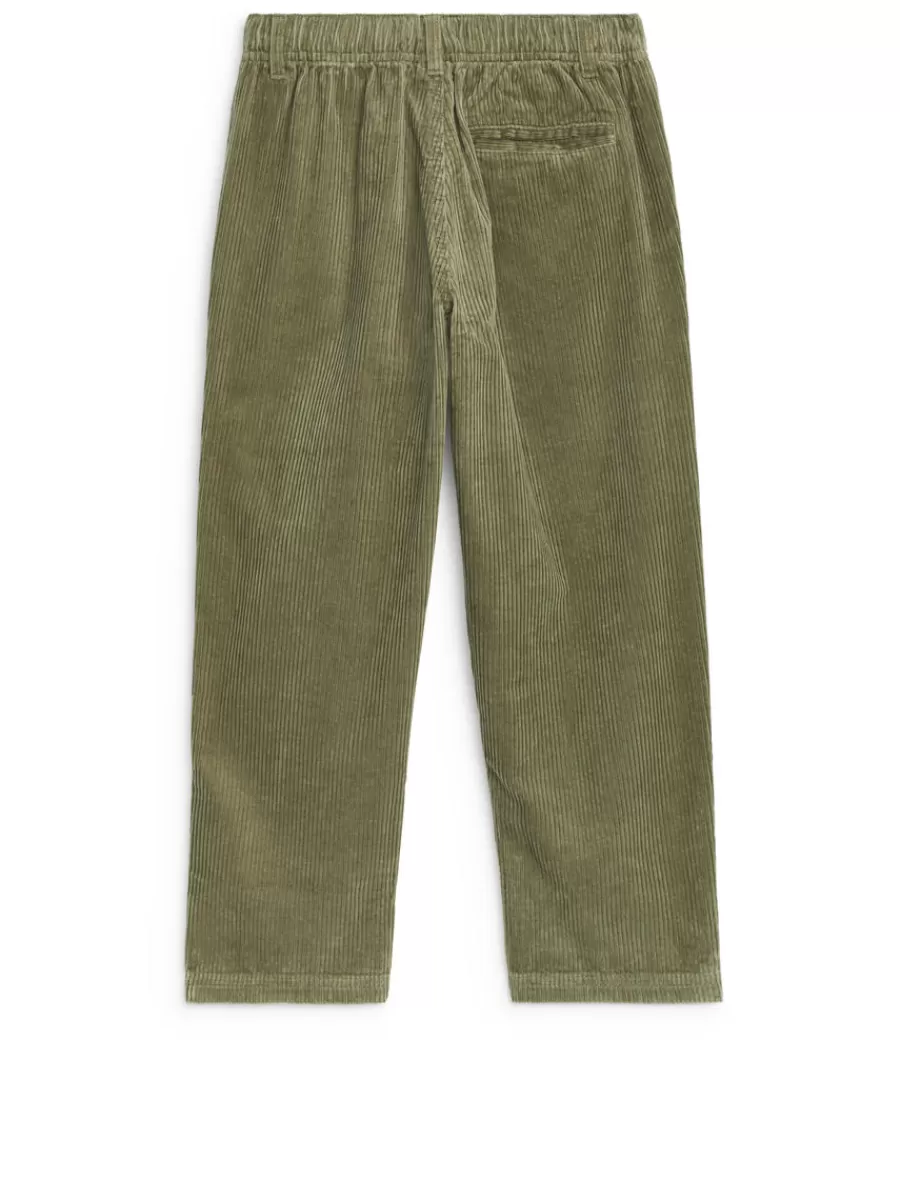 Discount ARKET Corduroy Trousers Khaki Green
