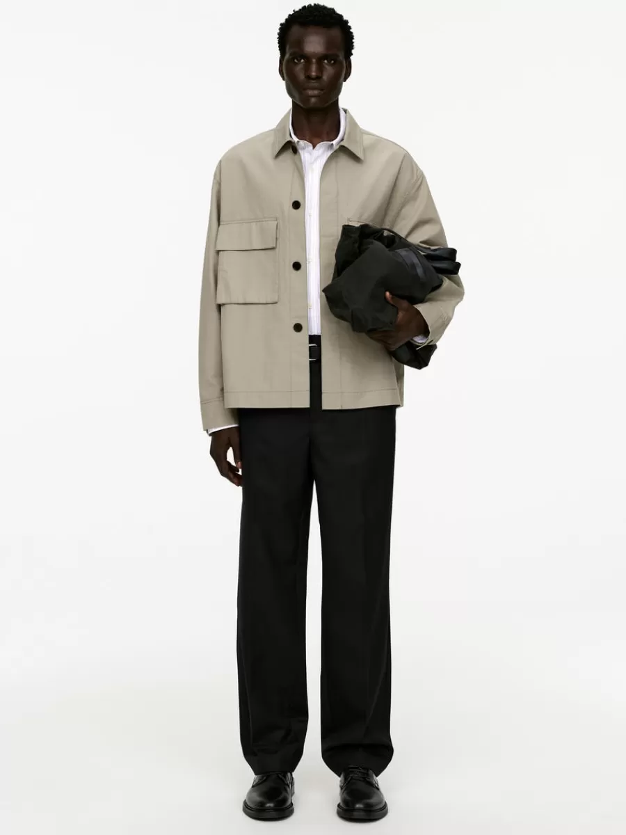 Flash Sale ARKET Cotton Canvas Overshirt Mole