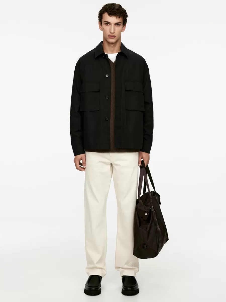 Cheap ARKET Cotton Canvas Overshirt Black