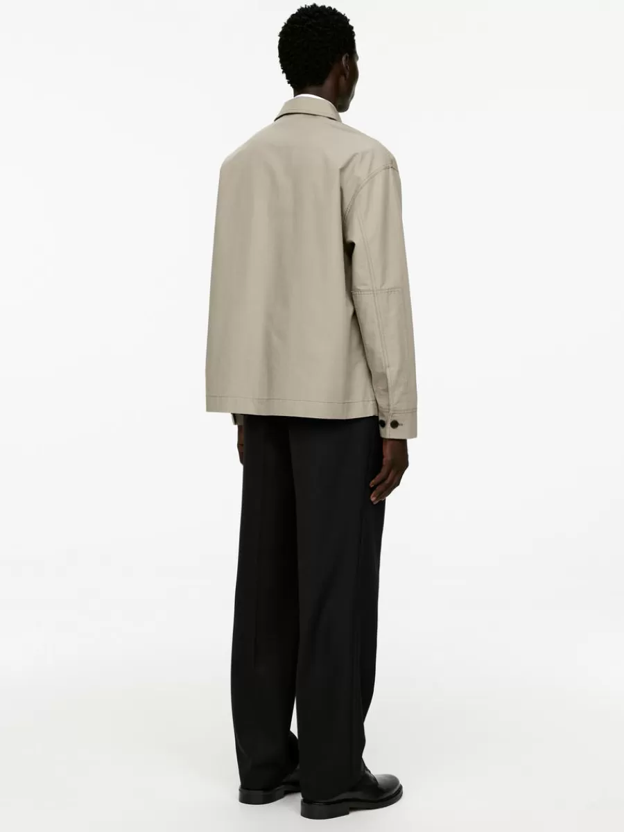 Flash Sale ARKET Cotton Canvas Overshirt Mole