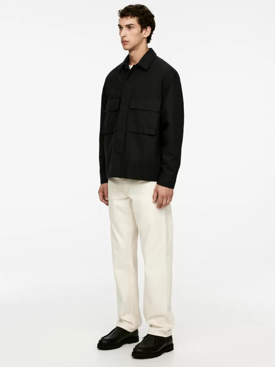 Cheap ARKET Cotton Canvas Overshirt Black