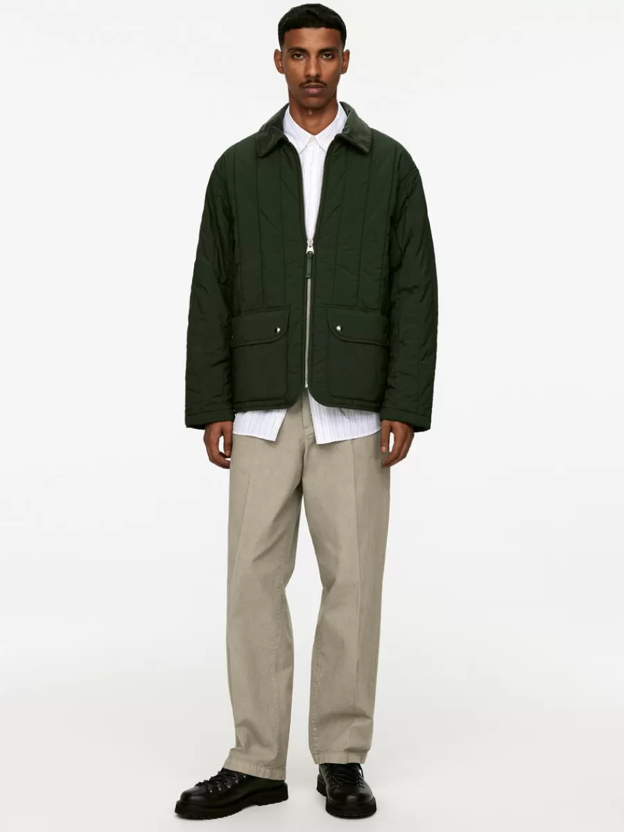 New ARKET Cotton Canvas Utility Trousers Mole