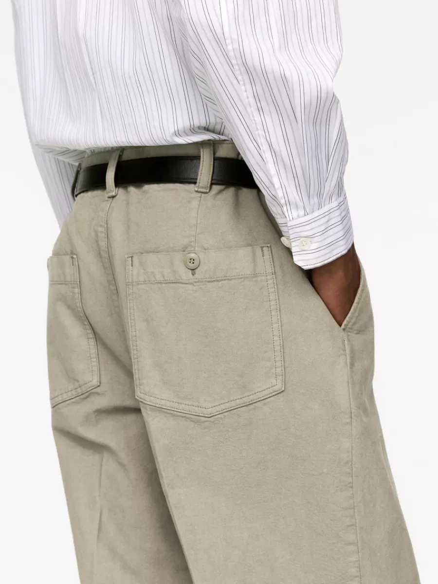 New ARKET Cotton Canvas Utility Trousers Mole