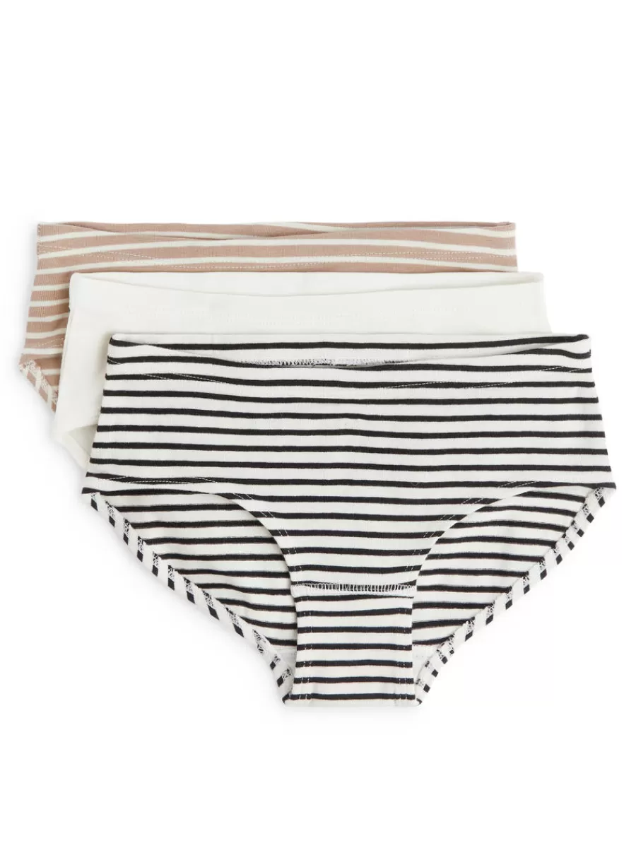 Best ARKET Cotton Jersey Briefs Off White/Multicolour