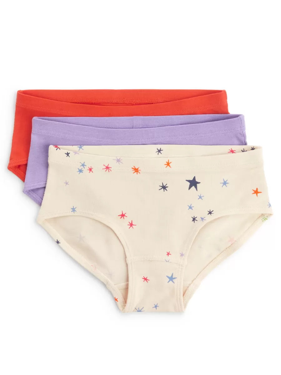 Fashion ARKET Cotton Jersey Briefs Off White/Lilac/Orange