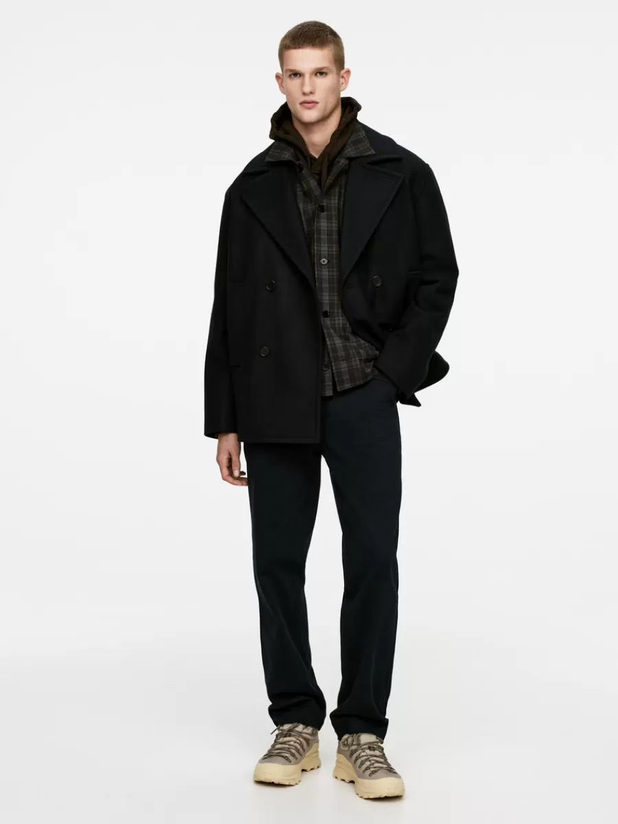 Fashion ARKET Cotton Moleskin Twill Trousers Dark Blue