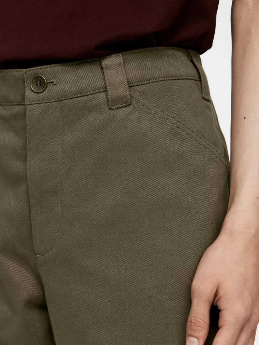 Clearance ARKET Cotton Moleskin Twill Trousers Dark Mole